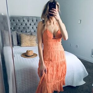 Jonathan Simkhai Coral Gauze Dress